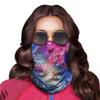 Obacle Seamless Bandana for Rave Face Mask Dust Wind UV Sun Protection Galaxy Tube Mask Headwear Bandana for Women Men Festival Party Motorcycle Riding Outdoor (Starry Sky Green Rose Red) view 2