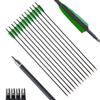 ZSHJGJR 60 Inch Takedown Recurve Bow and Carbon Arrow Set Archery Traditional Hunting Bow Longbow Right Hand 30-60lbs for Targeting Shooting Practice (Black Bow Set, 45lbs) view 3
