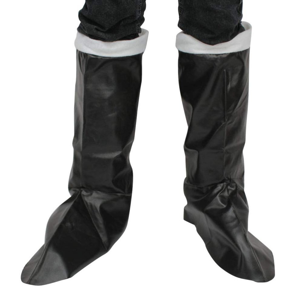 Happyyami 1 Pairs Santa Boot Covers Christmas Cosplay Costume Boots for Adults Black