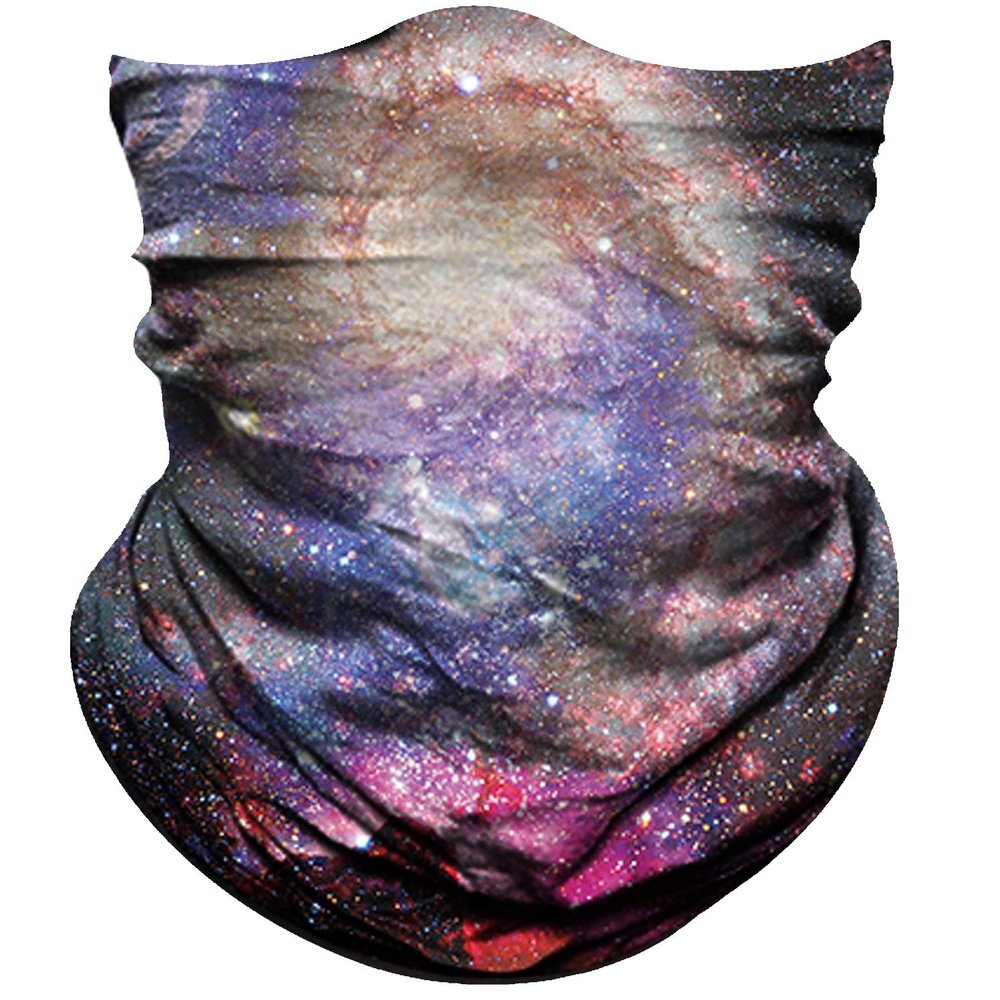 Obacle Seamless Bandana for Rave Face Mask Dust Wind UV Sun Protection Galaxy Tube Mask Headwear Bandana for Women Men Festival Party Motorcycle Riding Outdoor (Starry Sky Gray Purple)
