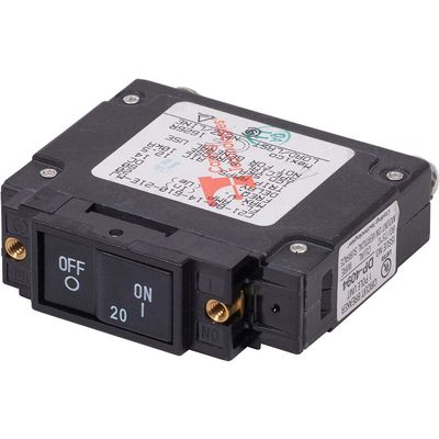 Blue Sea Systems 7443 Circuit Breaker C-Series Flat Rocker 20A DC UL489, 20 Amp DC
