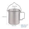 ATiAP Titanium Cup 750ml Backpacking Mug Camping Coffee Cup Camp Mug with Lid Foldable Handle Portable Lightweight view 2