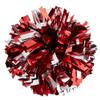 Danzcue Pack of 2 Cheerleading 6 Inches Metallic Pom Pom with Dowel Handle (Red-Silver, One Size) view 1