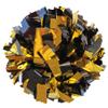 Danzcue Pack of 2 Cheerleading 6 Inches Metallic Pom Pom with Dowel Handle (Black-Gold, One Size) view 1