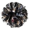 Danzcue Pack of 2 Cheerleading 6 Inches Metallic Pom Pom with Dowel Handle (Black-Silver, One Size) view 2