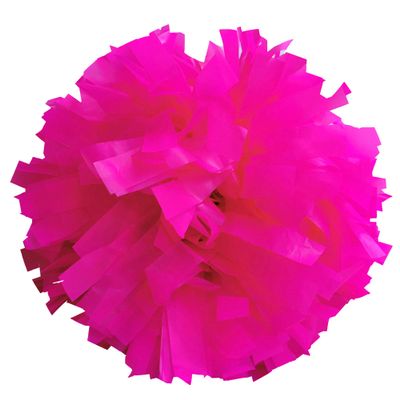 Danzcue 1 Pair 6 Inches Plastic Cheerleading Pom Poms with Dowel Handle (Shocking Hot Pink, One Size)