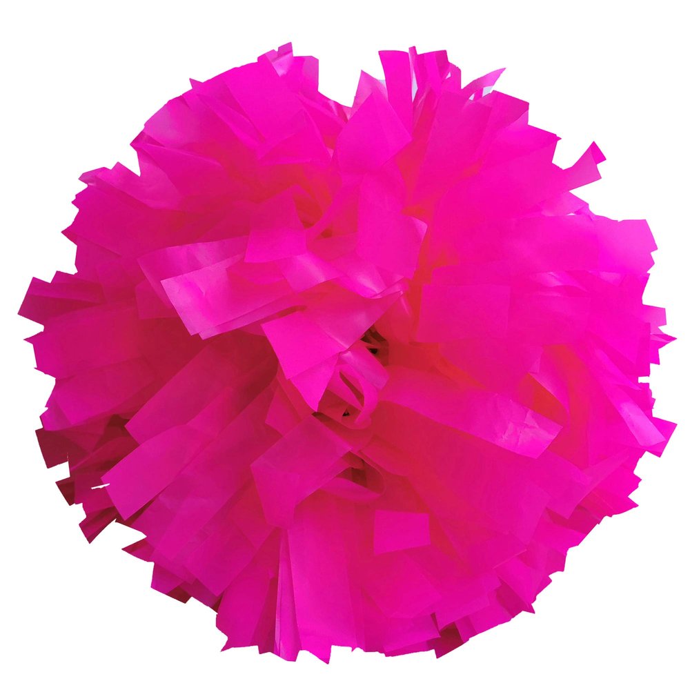 Danzcue 1 Pair 6 Inches Plastic Cheerleading Pom Poms with Dowel Handle (Shocking Hot Pink, One Size)