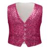 Wemaliyzd Mens Stylish Shiny Sequin Dress Party Vest Performance Tux Waistcoat FZ062-WT (Fuchsia,L) view 1
