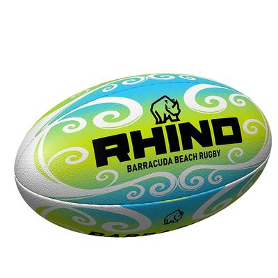 Rhino Rugby Beach Ball Barracuda Beach Pro Green/Blue/Wht Midi (Size 2)