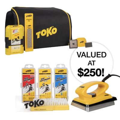 TOKO All-Inclusive Ski & Snowboard Wax Kit with T18 Iron, Nylon Brush, Tuner, 120g Universal Multi-Temp Wax Packs