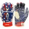 Spiderz Adult Hybrid Batting Glove Silicone Web Palm (USA Flag2, Adult X-Large) view 1