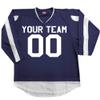 Power Play 2 Color Custom Hockey Jersey Navy Blue and White Adult 2X-Large view 1