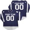 Power Play 2 Color Custom Hockey Jersey Navy Blue and White Adult 2X-Large view 2