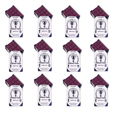 Silver Cup Billiard Chalk One Gross 144 pcs Wine Color