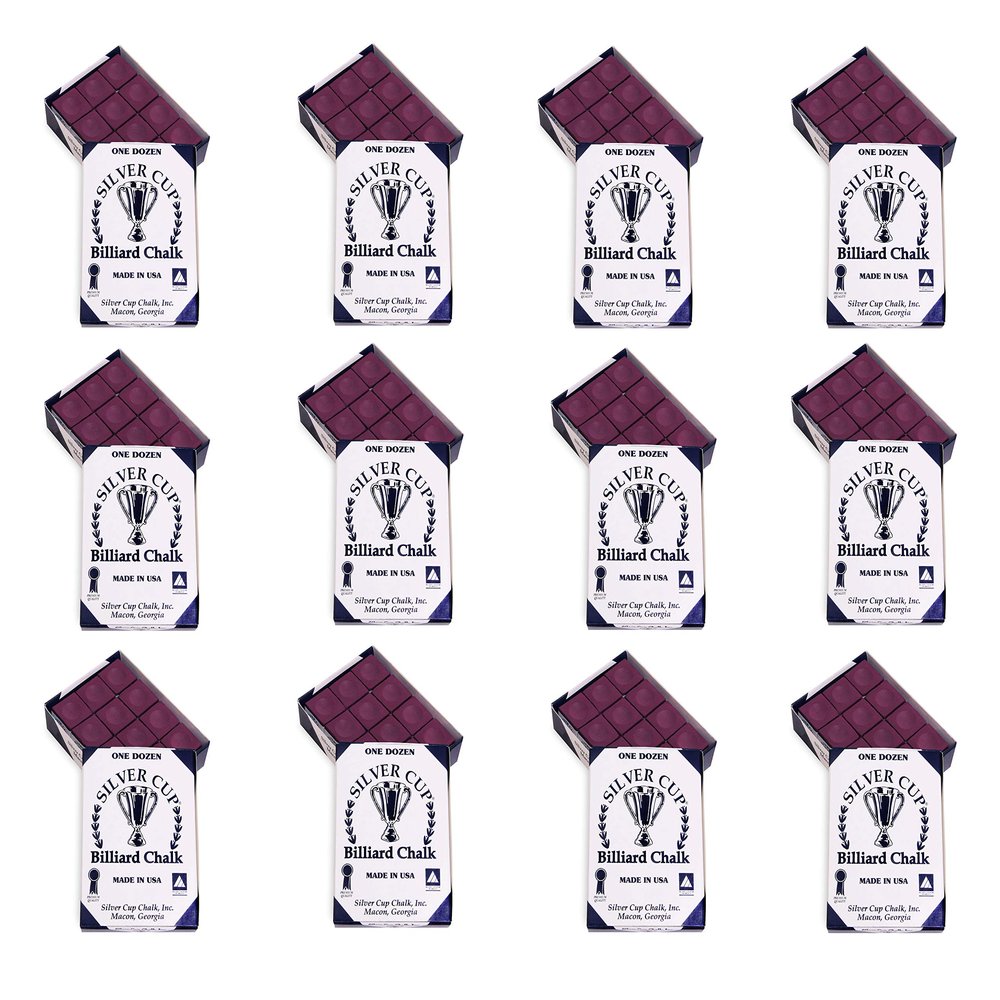 Silver Cup Billiard Chalk One Gross 144 pcs Wine Color