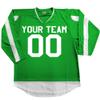 Power Play 2 Color Custom Hockey Jersey Kelly Green and White Adult Small view 1