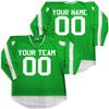 Power Play 2 Color Custom Hockey Jersey Kelly Green and White Adult Small view 2