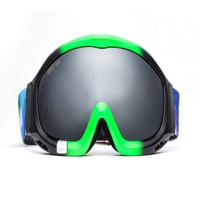 JUST GO Ski Goggles for Skiing Dual-Layer Anti-Fog 100% UV Protection lens Snowboard Goggles, Black and Green Frame/Gray Lens (VLT 20.2%)