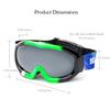 JUST GO Ski Goggles for Skiing Dual-Layer Anti-Fog 100% UV Protection lens Snowboard Goggles, Black and Green Frame/Gray Lens (VLT 20.2%) view 3