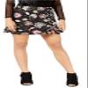 Project 28 NYC Printed Lace-up Mini Skirt Black Floral view 1