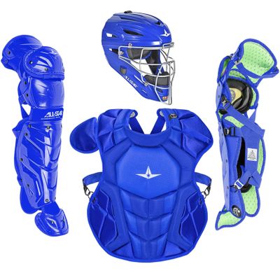 All-Star S42 Ages 12-16 - Baseball Catching Equipment Kit (Includes Helmet, Chest Protector, Leg Guards), Meets NOCSAE Royal