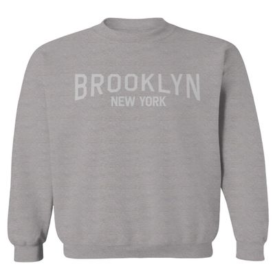 0230. Vintage New York Brooklyn NYC Street wear Men's Crewneck Sweatshirt (Light Gray Small)