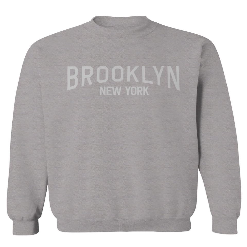 0230. Vintage New York Brooklyn NYC Street wear Men's Crewneck Sweatshirt (Light Gray Small)