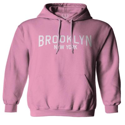 0230. Vintage New York Brooklyn NYC Street wear Sweatshirt Pullover Hoodie (Pink X-Large)