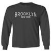 0230. Vintage New York Brooklyn NYC Street wear Men's Long Sleeve t Shirt (Characol, Small) Charcoal view 1