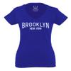 0230. Vintage New York Brooklyn NYC Street wear for Women V Neck Fitted T Shirt (Royal Medium) view 1