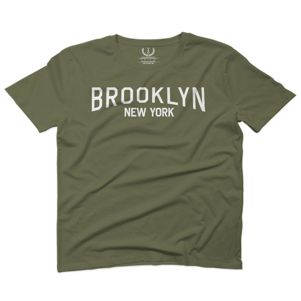 0230. Vintage New York Brooklyn NYC Street wear for Men T Shirt (Olive Green, 2X-Large)