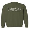 0230. Vintage New York Brooklyn NYC Street wear Men's Crewneck Sweatshirt (Olive, Small) view 1