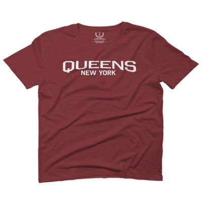 0231. Vintage New York Queens NYC Street wear for Men T Shirt (Maroon, 2X Largel)