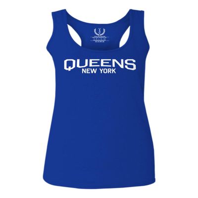 0231. Vintage New York Queens NYC Street wear Women's Tank Top Racerback (Royal Large)