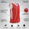 Liberty Imports Youth Boys Reversible Mesh Performance Athletic Basketball Jerseys Blank Team Uniforms for Sports Scrimmage (1 Piece) (Red/Wht, Youth XX-Large) view 4