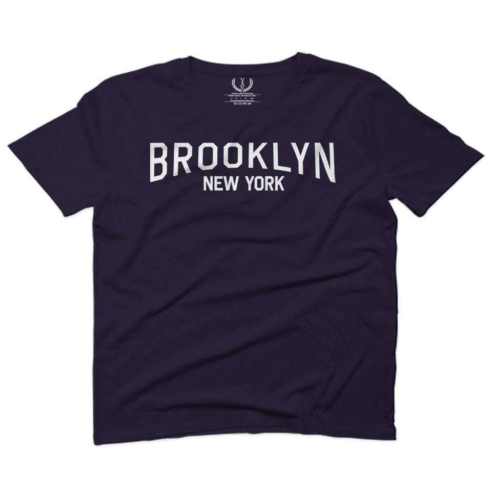 0230. Vintage New York Brooklyn NYC Street wear for Men T Shirt (Navy Blue, 2X-Large)
