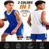 Liberty Imports Youth Boys Reversible Mesh Performance Athletic Basketball Jerseys Blank Team Uniforms for Sports Scrimmage (1 Piece) (Blue/Wht, Youth Medium) view 2