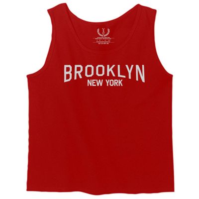0230. Vintage New York Brooklyn NYC Street wear Men's Tank Top (Red, Large)
