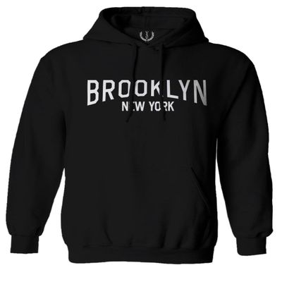 0230. Vintage New York Brooklyn NYC Street wear Sweatshirt Pullover Hoodie (Black, Large)