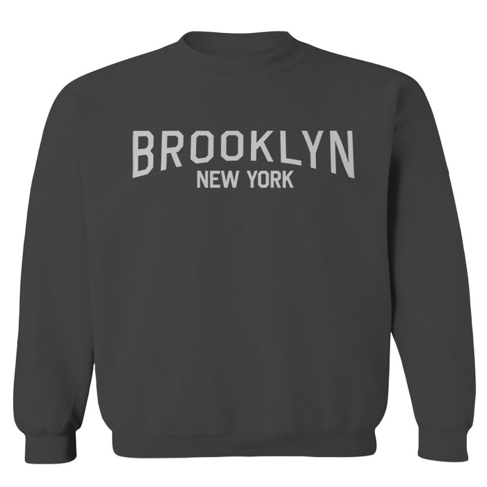 0230. Vintage New York Brooklyn NYC Street wear Men's Crewneck Sweatshirt (Characol X-Large) Charcoal