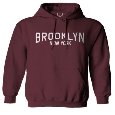 0230. Vintage New York Brooklyn NYC Street wear Sweatshirt Pullover Hoodie (Maroon X-Large)