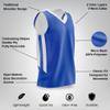 Youth Boys Reversible Mesh Performance Athletic Basketball Jerseys Blank Team Uniforms for Sports Scrimmage (1 Piece) (Blue/Wht, Youth X-Large) view 4