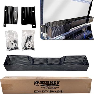 Huskey Golf Cart Baskets Front,One Piece Design Golf Cart Storage Baskets Compatible with EZGO TXT 1994 to 2013 Gas Electric Models, Sturdy and Larger Compartments