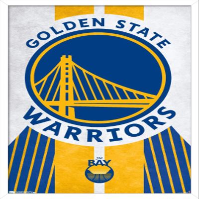 Trends International NBA Golden State Warriors - Logo 19 Wall Poster, 22.375" x 34", White Framed Version
