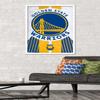 Trends International NBA Golden State Warriors - Logo 19 Wall Poster, 22.375" x 34", White Framed Version view 2