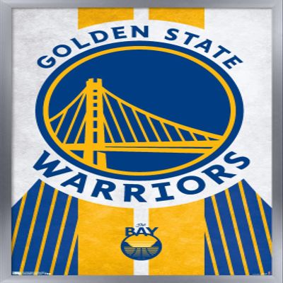 Trends International NBA Golden State Warriors - Logo 19 Wall Poster, 22.375" x 34", Silver Framed Version