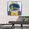 Trends International NBA Golden State Warriors - Logo 19 Wall Poster, 22.375" x 34", Silver Framed Version view 2