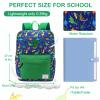 Kasgo Kids School Backpack, 14.5 Inch Lightweight Water-Resistant Primary Preschool Bag for Toddler Boys Girls Ages 5-8, Fits A4 Folder, with Chest Strap & Name Tag, Dinosaur Patchwork view 3