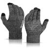 TRENDOUX Winter Gloves, Touch Screen Knit Glove for Men Women - Running Driving in Cold Weather - Non-Slip Grip - Thermal Liner - Elastic Cuff - Premium Material - Outdoor Riding - Black Gray - M view 1