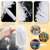 Faxco 12Pack Plastic Pom Poms Cheerleading Pom Poms Sports Dance Cheer Plastic Pom Pom for Rooters,Cheering Squard,Cheering Team (White) view 4